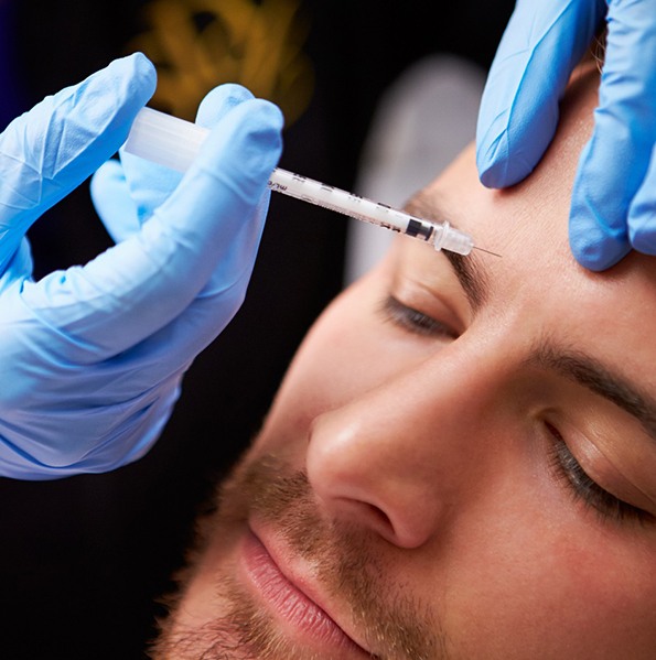 Closeup of man getting BOTOX in Jacksonville 