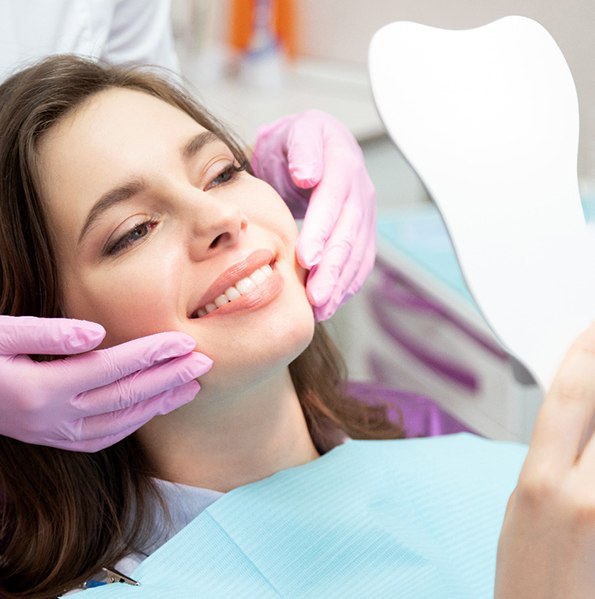 young woman smiling during consultation 