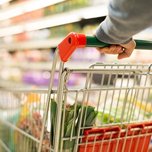 a person grocery shopping