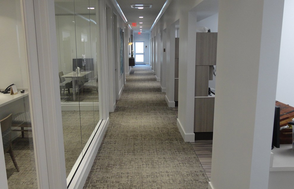 Hallway to dental treatment rooms