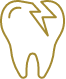 Animated tooth with a crack signifying restorative dentistry