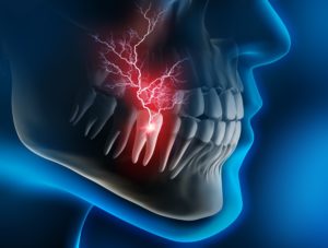 Model showing a toothache