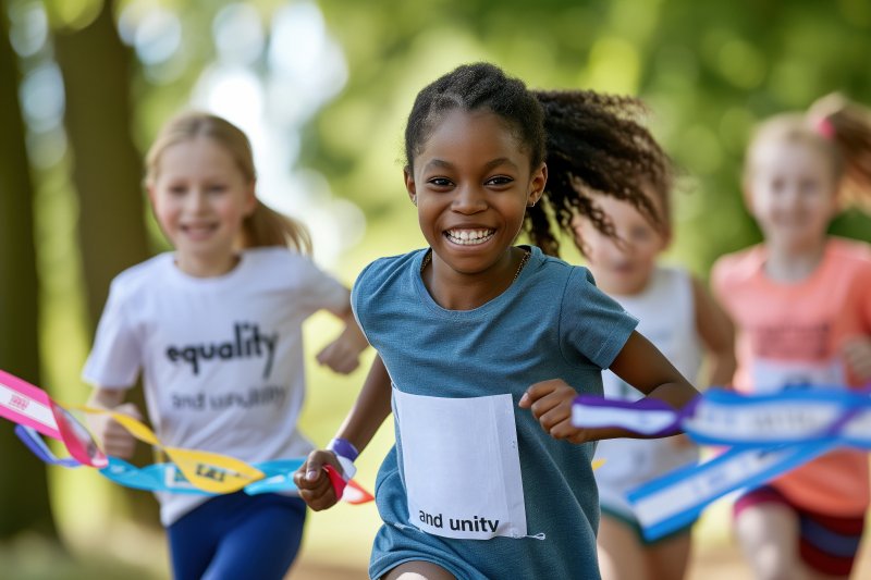 young children running in a race